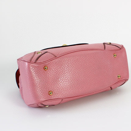 Sold Gucci Bamboo Top Handle Bag Leather Medium Pink Studs