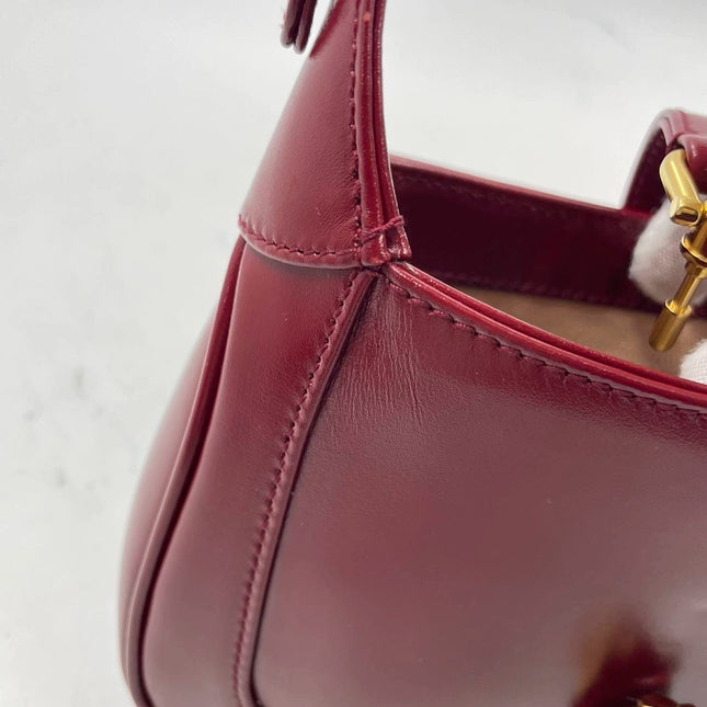Sold Gucci Jackie 1961 Mini Burgundy Leather Bag Two Way Carry Never Worn