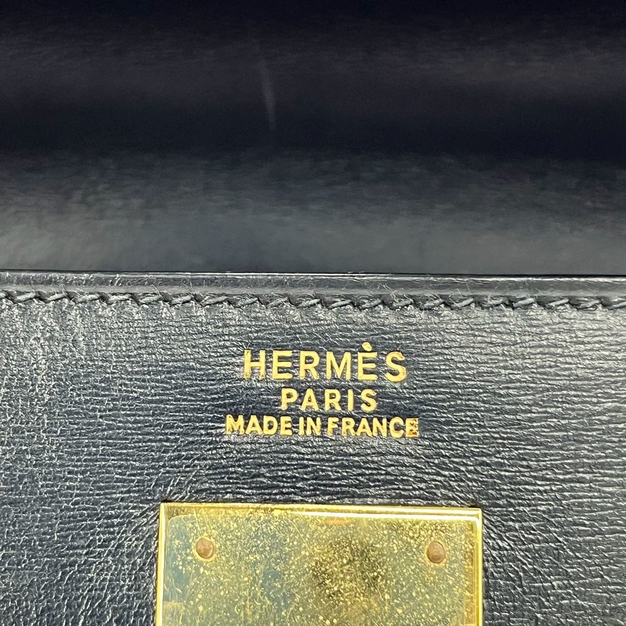 Hermes Kelly 32 Sellier Black Box Leather Gold HW 1987