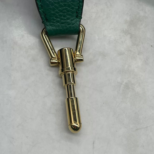 Gucci Jackie 1961 Green Grained Leather Bag Small with Adjustable Strap