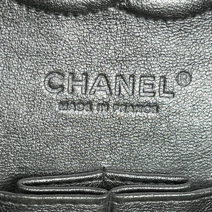 Chanel Classic Flap Medium Silver Lambskin Leather Silver Hardware