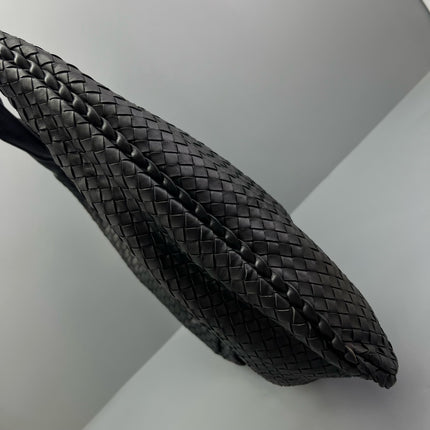 Bottega Veneta Veneta Hobo Maxi Black Leather Pleated 50cm