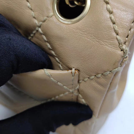 Sold Chanel Wild Stitch Flap Beige Leather with Stitching Detail