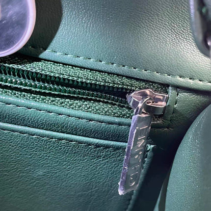 Chanel Classic Flap Mini 2019 Green Lambskin Leather Silver Hardware