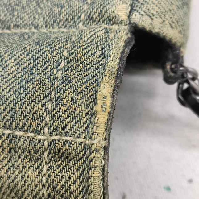 Sold Vintage Chanel East West Denim Shoulder Bag