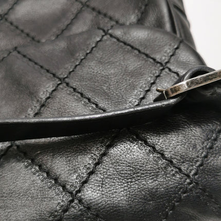 Chanel 2013 Paris-Edinburgh Large Black Flap Calfskin Leather Shoulder Bag