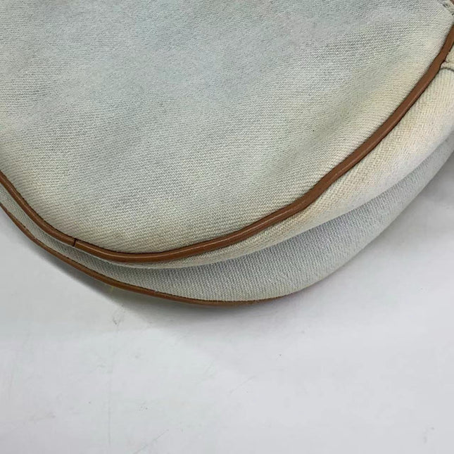Sold Dior Saddle Bag Vintage Miss Diorella in Blue Denim with Badges, Fall-Winter 2001