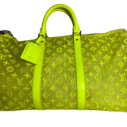 Sold Louis Vuitton Keepall Bandouliere Monogram Mesh 50 Yellow in Mesh/Leather-Luxbags