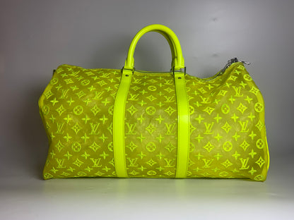 Louis Vuitton Keepall Bandouliere Monogram Mesh 50 Yellow in Mesh/Leather