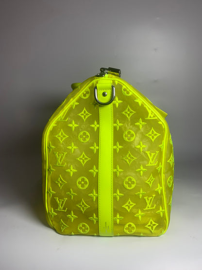 Louis Vuitton Keepall Bandouliere Monogram Mesh 50 Yellow in Mesh/Leather