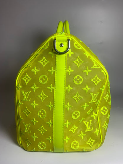 Louis Vuitton Keepall Bandouliere Monogram Mesh 50 Yellow in Mesh/Leather