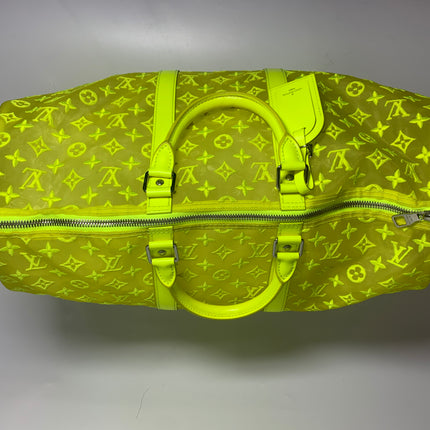 Sold Louis Vuitton Keepall Bandouliere Monogram Mesh 50 Yellow in Mesh/Leather