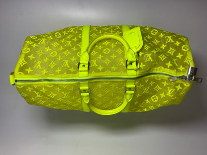 Louis Vuitton Keepall Bandouliere Monogram Mesh 50 Yellow in Mesh/Leather