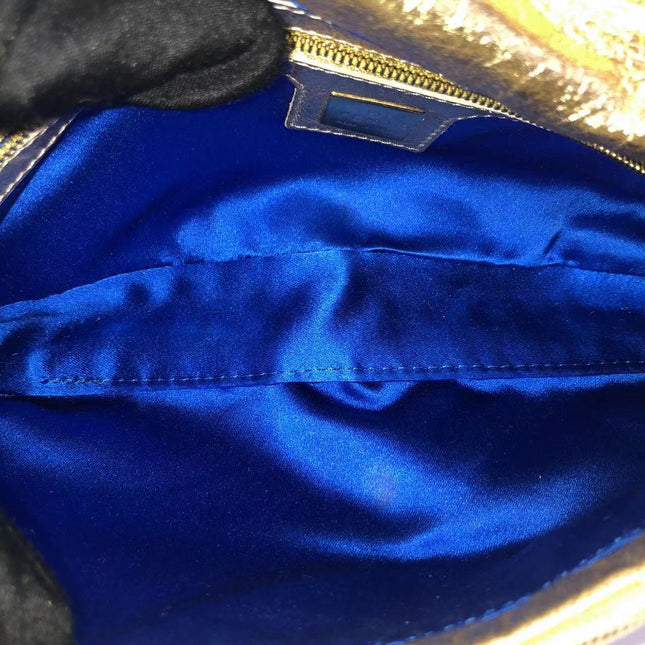 Sold Fendi Baguette Gold Leather with Lace Embroidery