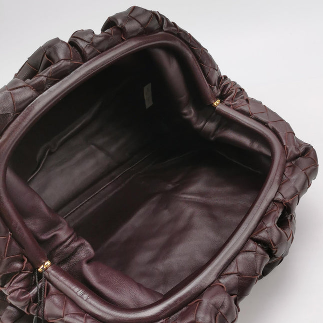 Bottega Veneta Pouch Large Intrecciato Wine Burgundy Calfskin Leather