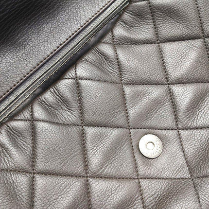 Chanel Coco Casual Flap Bag Quilted Caviar Large Brown Leather