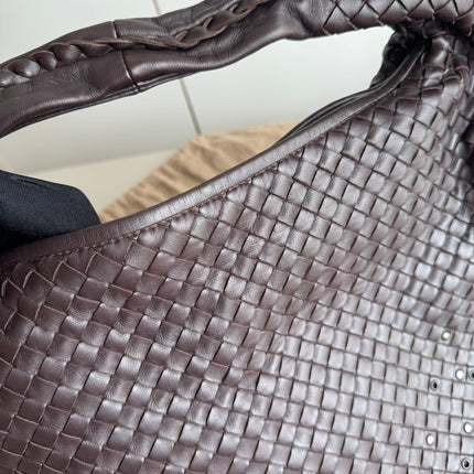 Sold Bottega Veneta Hobo Bag Large Dark Chocolate Brown Lambskin with Studs 47cm