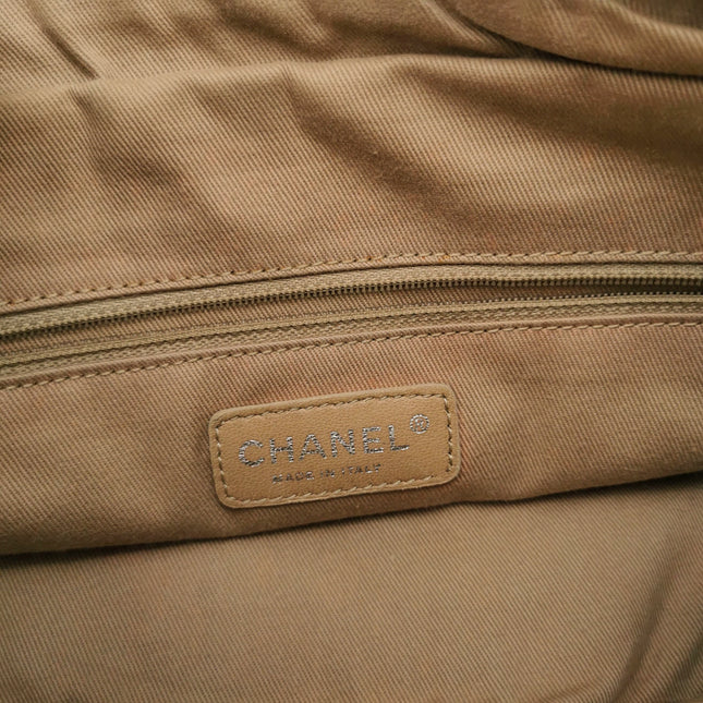 Chanel Brown Diamond Stitch Tote Calfskin Leather Zipper Bowler 2005-2006