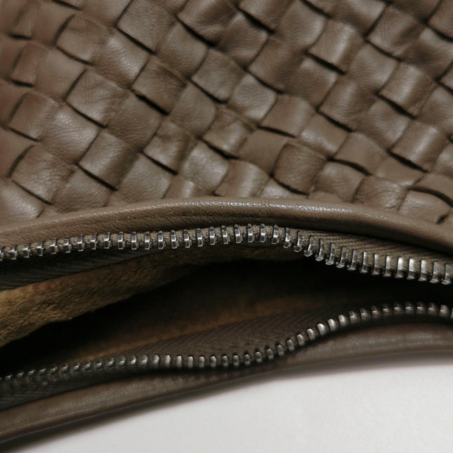 Bottega Veneta Belly Hobo Intreccio Leather Grey Large 54cm