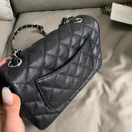 Chanel Classic Flap Mini Black Caviar Silver Hardware 2017-18
