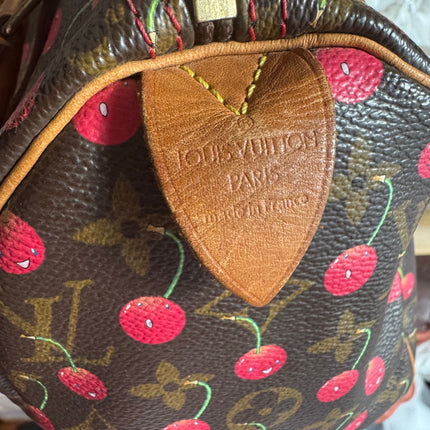 Sac bandoulière Louis Vuitton x Takashi Murakami Speedy 25 Cerises en Monogram