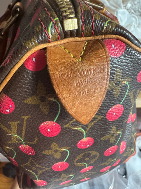 Sac bandoulière Louis Vuitton x Takashi Murakami Speedy 25 Cerises en Monogram