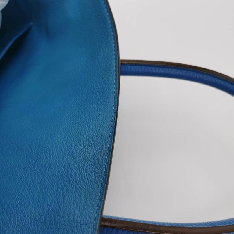 Hermes Birkin 35 Blue Calfskin Leather Silver-tone Palladium Hardware 2010