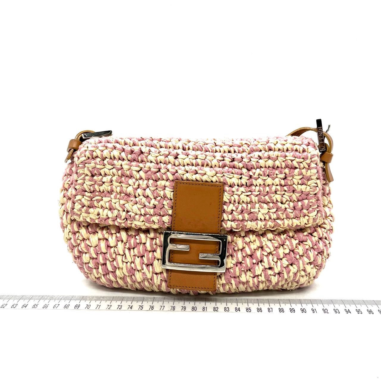 Sold Fendi Baguette Raffia Straw Multicolor Shoulder Bag