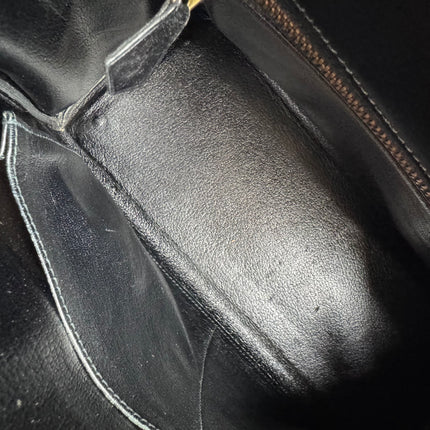 Hermes Kelly 32 Retourne Black Box Leather Gold HW 1987