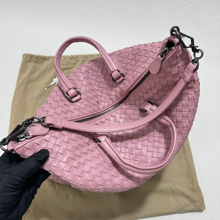 Sold Bottega Veneta Medium Convertible Tote Bag Hobo Cherry Pink Leather Two-way Carry 40cm