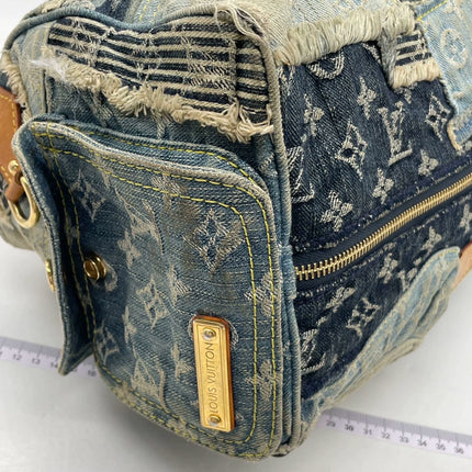 Louis Vuitton Patchwork Speedy 30 Blue Denim Handbag