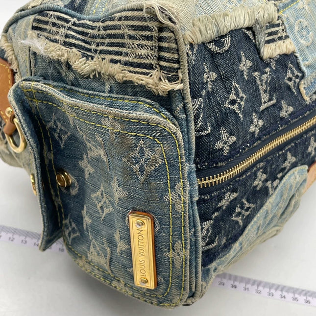 Louis Vuitton Patchwork Speedy 30 Blue Denim Handbag