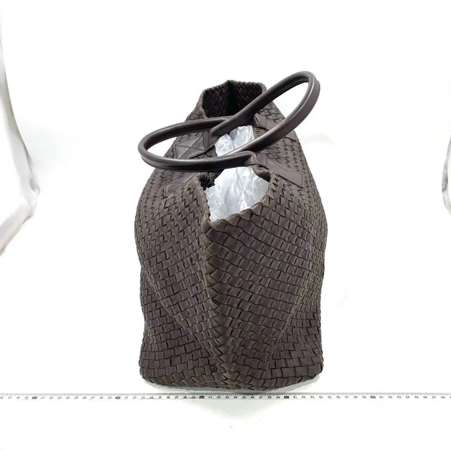 Bottega Veneta Cabat Tote Intreccio Leather Dark Chocolate Brown 40cm