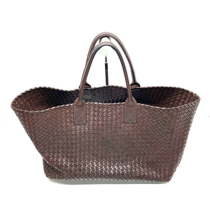 Sold Bottega Veneta Cabat Large Intreccio Leather Tote Bag Dark Chocolate Brown
