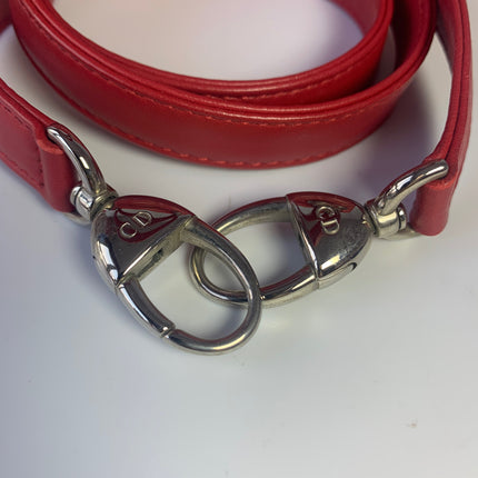 Sold Lady Dior Medium Bag Red Lambskin Cannage Leather