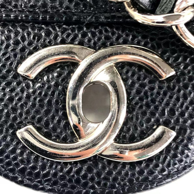 Sold Chanel Classic Flap Jumbo Black Caviar Leather Double Flap with Silver Hardware, 2014