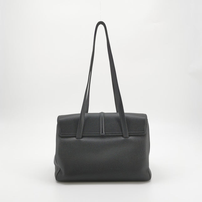 Celine Soft 16 Bag Medium Black Grained Calfskin Leather