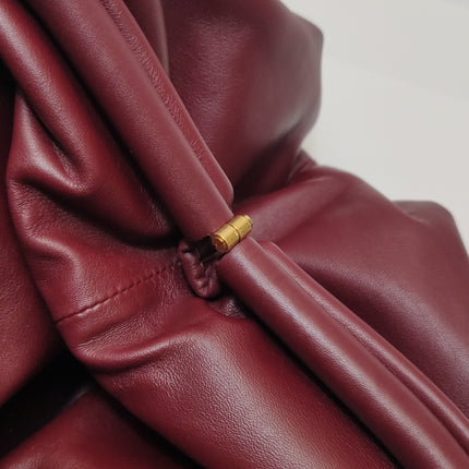 Bottega Veneta Pouch Calfskin Leather Burgundy Large
