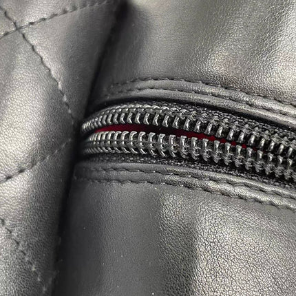 Chanel Cambon Multi-pocket Ligne Reporter Bag Medium Black Calfskin Leather