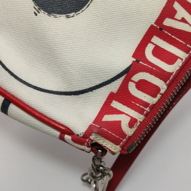 Dior Saddle Mini Classic Hardcore by John Galliano White Canvas Silver Hardware