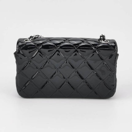 Sold Chanel Classic Flap Rectangular Super Mini Black Patent Leather Silver Hardware
