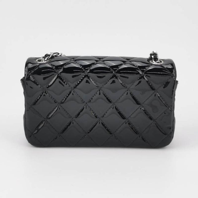 Sold Chanel Classic Flap Rectangular Super Mini Black Patent Leather Silver Hardware