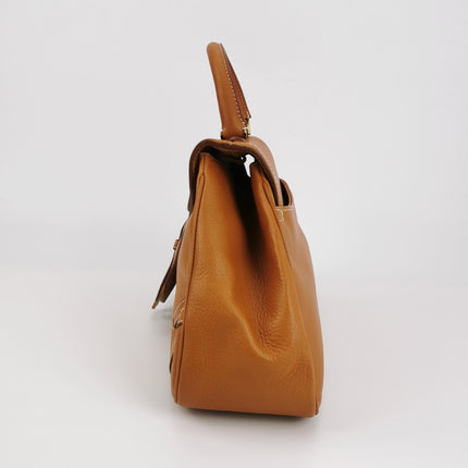 Dior Top Handle Saddle Bag Cognac Tan Brown Calfskin Leather