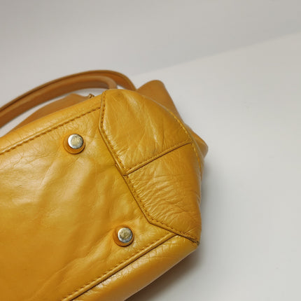 Bottega Veneta Arco Tote Bag Medium Yellow Shiny Calfskin leather