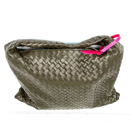 Bottega Veneta Hop Large Leather Dark Olive Green Hobo Bag