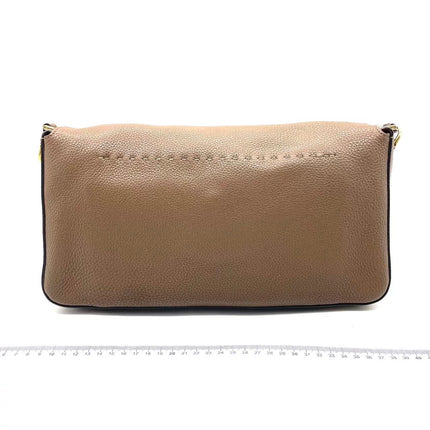 Fendi Baguette Selleria Calfskin Leather Crossbody Bag Large Brown