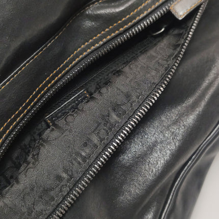 Dior Vintage Gaucho Large Black Leather Crossbody Bag