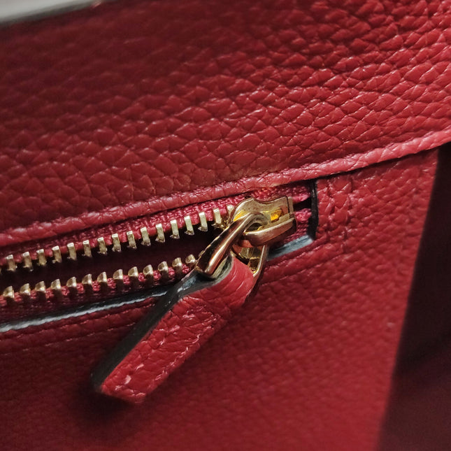 Gucci Jackie 1961 Medium Red Graind Leather Gold Hardware