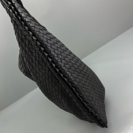 Bottega Veneta Veneta Hobo Maxi Black Leather Pleated 50cm