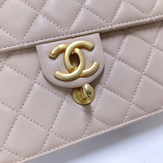 Chanel Classic Vertical Pearl Small Light Pink Flap Bag Gold Hardware